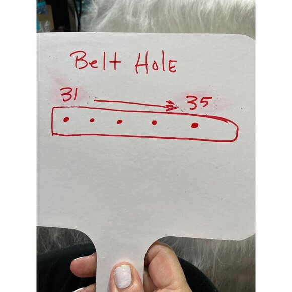 Gold-Toned Et Cetera Genuine Leather & Haircalf Belt With Rectangular Buckle - Picture 7 of 7